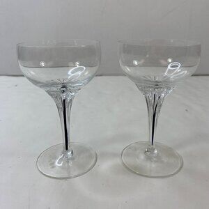 Belfor Crystal Exquisite Coupe Champagne Wine Glasses Stemware Set 2 Vintage